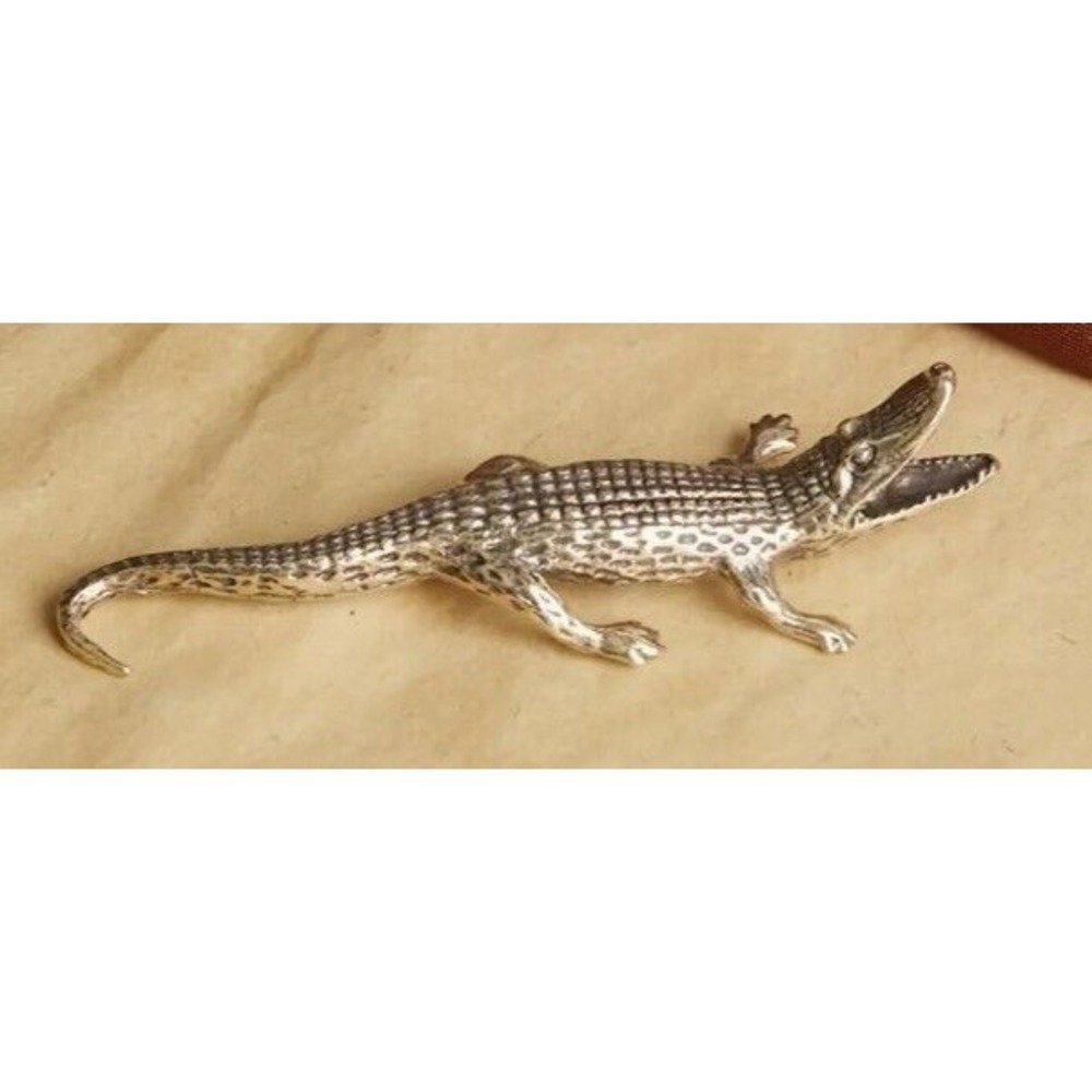 Alligator Gator Figurine Brass Animals Toys Collectible New